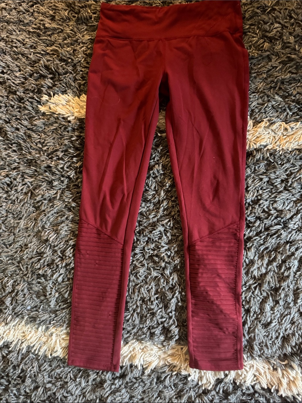 Threads 4 Thought Maroon Rib-Knee Active Leggings